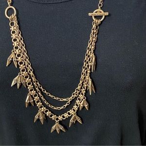 Fantastic Vintage Inspired Brass Tone Statement Necklace